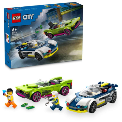 Конструктор Lego City 60415 Погоня на полицейской машине за маслкаром 01